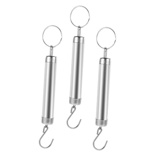 WATIIFUFU 3 Stücke Mechanische Federhakenskala tragbare Federwaage Handheld -Feder - Lebensmittel Küchenwaage hängen weight scale mechanische Hakenwaage Rostfreier Stahl Silber von WATIIFUFU