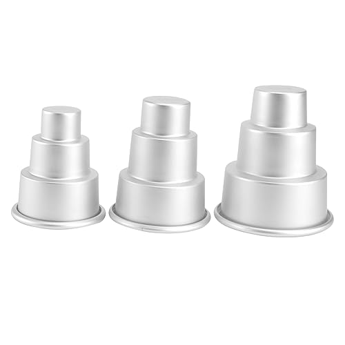 WATIIFUFU 3-stöckige Runde Tortenform – 3er-set Backformen Für Kuchen Und Puddings Für Zuhause Und Den Gebrauch von WATIIFUFU