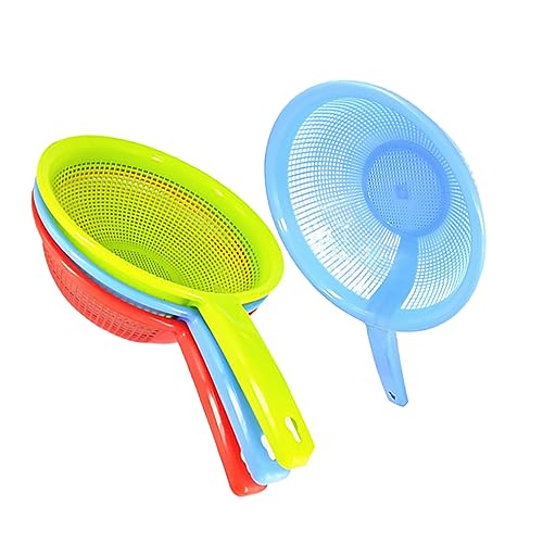 WATIIFUFU 4 Stück Multifunktionale Abtropfschale Teiliges aus Kunststoff mit Griff Küchensieb für Reis Gemüse und Obst Wasserabfluss Praktische Aufbewahrung Zufällige Farben von WATIIFUFU
