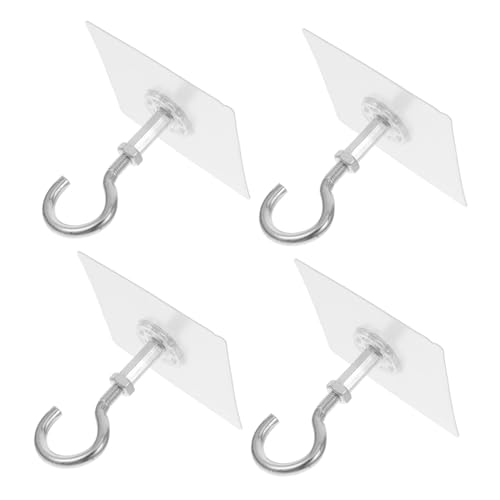 WATIIFUFU 4 Stück Selbstklebende Deckenhaken Bohren Fester Halt Vielseitig für Pflanzen Windspiele Moskitonetze Stabiler Pflanzenhalter für Wand und Decke von WATIIFUFU