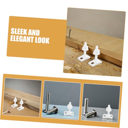 WATIIFUFU 4 Stück Toilettensitz Befestigungsset Wc Sitz Schrauben mit Kunststoffmuttern und Metallunterlegscheiben für Verdeckte Montage Langlebig und Korrosionsbeständig von WATIIFUFU