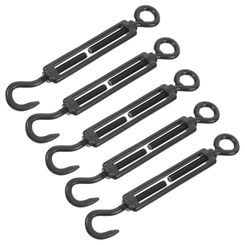 WATIIFUFU 5 Stück Edelstahlblumenblau Schraube Strahlung Hakenspannschlösser Spannschloss Schwere Ausführung Drahtseilspanner Spannschloss Mit Haken Und Öse Schwarz Rostfreier Stahl von WATIIFUFU