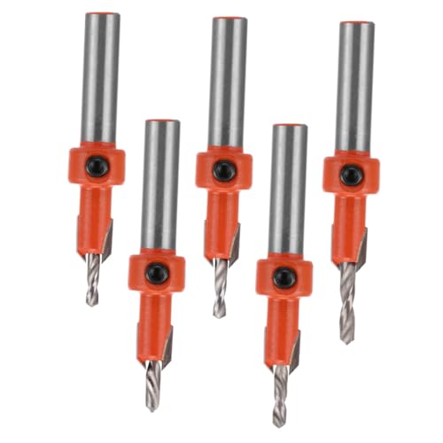 WATIIFUFU 5 Stück Teiliges Holz Senkbohrer Set mit Legierungskopf Präzise Abgestufte Bohrer für Sicheres Schrauben Selbstschneidend Verschleißfest für Holzarbeiten und Professionelle von WATIIFUFU