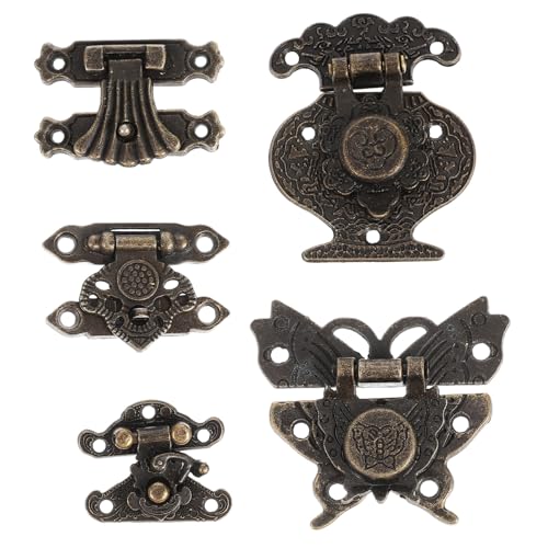 WATIIFUFU 5 Stück Teiliges Kupfer Vintage Schmetterling Verschluss für Schmuckkästchen Langlebiger Retro Hasps Verschluss mit Vormontierten Schraublöchern Einfacher Einbau als Schrank WATIIFUFU 5 Stück Teiliges Kupfer Vintage Schmetterling Verschluss für Schmuckkästchen Langlebiger Retro Hasps Verschluss mit Vormontierten Schraublöchern Einfacher Einbau als Schrank von WATIIFUFU