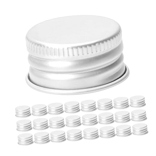 WATIIFUFU 50 Stück Aluminium Schraubverschlüsse für Glasflaschen Mini Transparente Auslaufsichere Schraubkappen Kompatibel mit Glasbehältern und Vorratsgläsern Langlebig und Formbeständig von WATIIFUFU