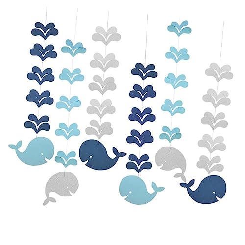 WATIIFUFU 6 Stück Kindergarten Decken Deko Teilig Meerestier Design Wal Hängend Klassenzimmer Deko Umweltfreundlich Sicher Kreativ Für Kinderzimmer Fenster Wand Türen von WATIIFUFU