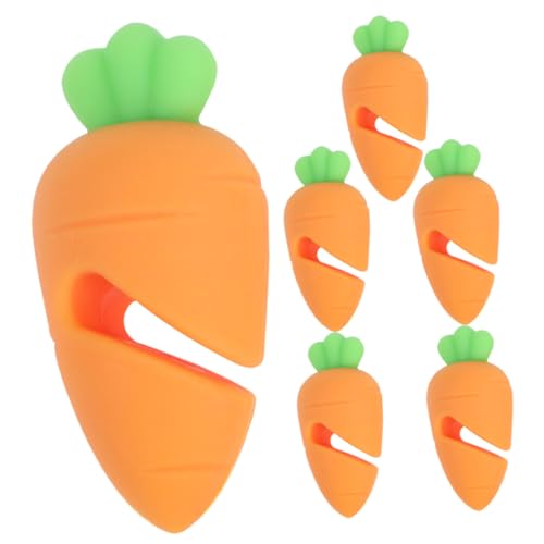 WATIIFUFU 6 Stück Silikon Topfdeckelhalter Karottenform Überlaufstopper Topfdeckelheber aus Hitzebeständigem Lebensmittelechtem Silikon Küchenhelfer für Spritzschutz und von WATIIFUFU