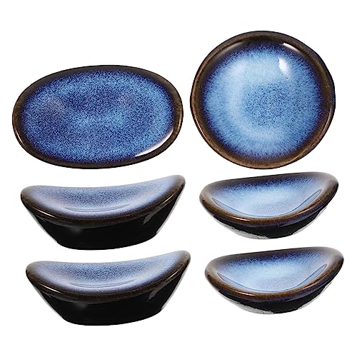 WATIIFUFU 6 Stück Teiliges Japanische Keramik Stäbchenhalter und Löffelablagen Multifunktionale Essstäbchen und Besteckablage in Sternenhimmel Blau rutschfest und Elegant für Zuhause und WATIIFUFU 6 Stück Teiliges Japanische Keramik Stäbchenhalter und Löffelablagen Multifunktionale Essstäbchen und Besteckablage in Sternenhimmel Blau rutschfest und Elegant für Zuhause und von WATIIFUFU