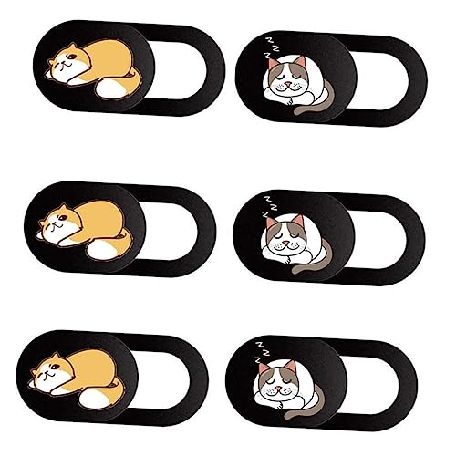 WATIIFUFU Für Laptop – 6er-Pack Selbstklebende Webcam-abdeckungen Katzenmuster Abs-Material Sichtschutz von WATIIFUFU