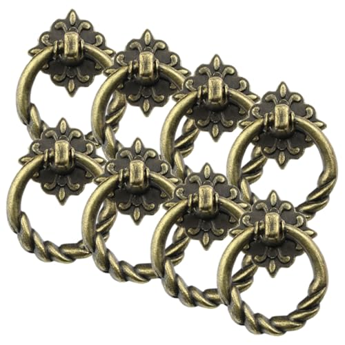 WATIIFUFU 8 Stück Vintage Schrankgriffe aus Metall Ergonomische Langlebige Mini möbelgriffe für Küchenschränke und Kommoden Einfache Montage Dekorative Retro designs in Antikem von WATIIFUFU