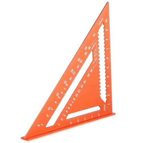 WATIIFUFU Aluminiumlegierung Dreieck Winkelmesser Orange Präzisions Winkelmessgerät für Holzverarbeitung Multifunktionaler Schreiner Dreiecklineal Robust Langlebig Vielseitig von WATIIFUFU