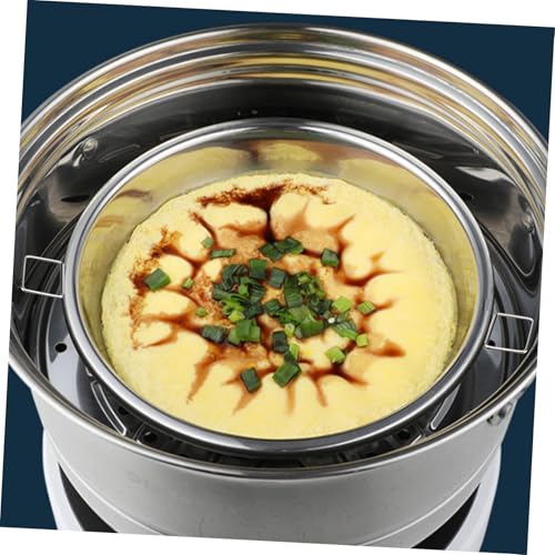 WATIIFUFU Edelstahl Dampfplatte mit Griff Hitzebeständige Vielseitige Kochplatte für Dämpfen von Reis Gemüse Kuchen und Party Snacks Robust und Langlebig für Haushaltsküche von WATIIFUFU