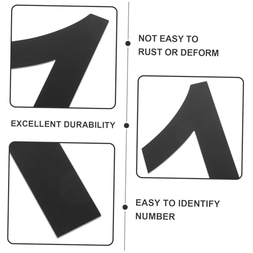 WATIIFUFU Edelstahl Hausnummer Selbstklebend Wetterfestes Türschild für Haus Briefkasten Straßenadresse Dunkles Metall mit Kratzfester Oberfläche Lesbar für Innen und Außen von WATIIFUFU
