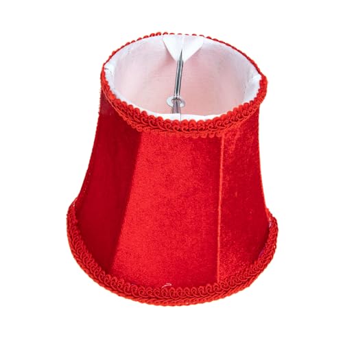 WATIIFUFU Eleganter Deckenlampenschirm aus Rotem Samt Stofflampenschirm für Kronleuchter und Wandleuchte Einfache Montage Schützender Lampenabdeckung für Wohnzimmer und Schlafzimmer von WATIIFUFU