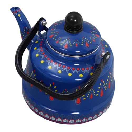 WATIIFUFU Emaillierter Retro Wasserkessel mit Griff Schnelles Kochen Robustes Material Vielseitig für Herd Küche Büro Tee Kaffee von WATIIFUFU