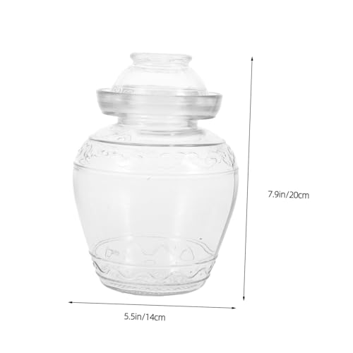 WATIIFUFU Großes Glas Vorratsglas mit Luftdichtem Verschluss Hitzebeständiges Borosilikat pickle Jar für Küche Dickwandiges Einmachglas zur Lebensmittellagerung für Sauerkraut und von WATIIFUFU