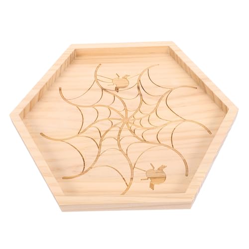 WATIIFUFU Halloween Holz Servierplatte mit Spinnennetz-design Leichtes Handpoliertes Snacktablett für Buffet Party Umweltfreundlich und Wiederverwendbar Dekoratives Obst Dessertbrett WATIIFUFU Halloween Holz Servierplatte mit Spinnennetz-design Leichtes Handpoliertes Snacktablett für Buffet Party Umweltfreundlich und Wiederverwendbar Dekoratives Obst Dessertbrett von WATIIFUFU