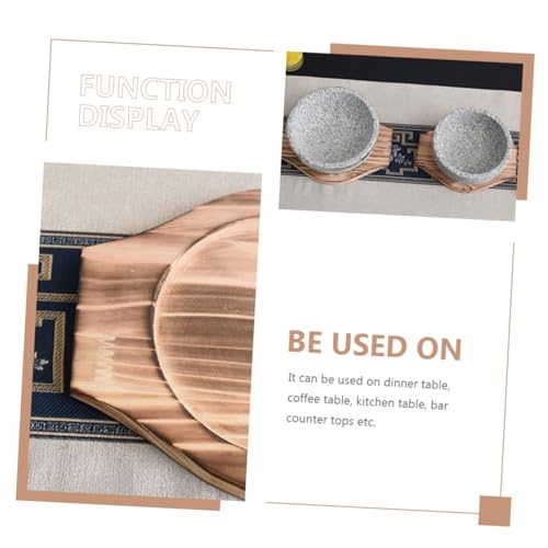 WATIIFUFU Holz untersetzer für Töpfe Hitzebeständige rutschfeste Küchenmatte Multifunktionaler Topfhalter und Servierplatte mit Griffen für Haushalt und Stein Schalen von WATIIFUFU