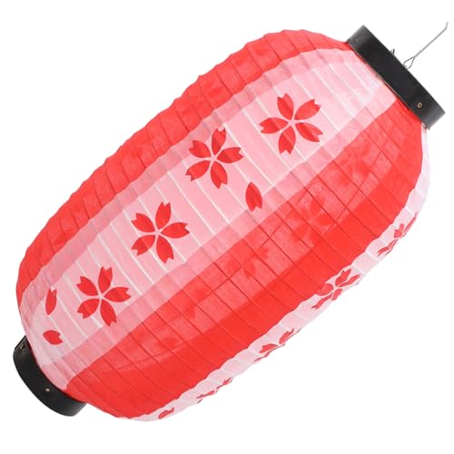 WATIIFUFU Japanische Kirschblüten Laterne Rote Stofflaterne Traditionelle Deko für Esszimmer Restaurant Party Japanische Stil Hängelampe von WATIIFUFU