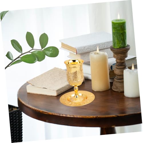 WATIIFUFU Kidduschbecher mit Untertasse Gold Metall Judaica Weinbecher Shabbat Pessach Gebetsbecher Wiederverwendbar Bruchsicher Festliche Tischdekoration WATIIFUFU Kidduschbecher mit Untertasse Gold Metall Judaica Weinbecher Shabbat Pessach Gebetsbecher Wiederverwendbar Bruchsicher Festliche Tischdekoration von WATIIFUFU