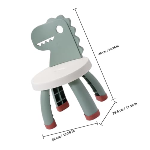 WATIIFUFU Kindergarten Kinderstuhl mit Rückenlehne Dinosaurier Design Rutschfester Stabiler Hocker für Kleinkinder zum Lernen und Grün Robustes PP PVC Material für Kinderzimmer von WATIIFUFU