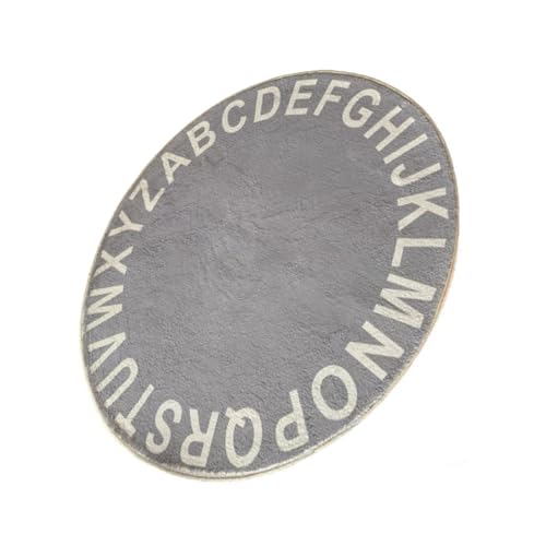 WATIIFUFU Kinderteppich Rund ABC Baumwolle Krabbelmatte Spielteppich für Kinderzimmer Bodenmatte rutschfest Pädagogisch Komfortabel von WATIIFUFU