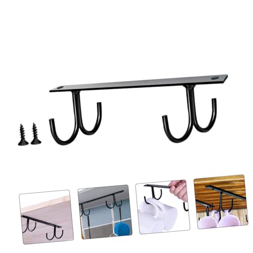 WATIIFUFU Mug Rack Unter Schrank mit Schrauben Multifunktionaler Tassenhalter zum Aufhängen von Kaffeetassen Küchenutensilien und Geschirrtüchern Platzsparender Organizer für Kleine Küchen von WATIIFUFU