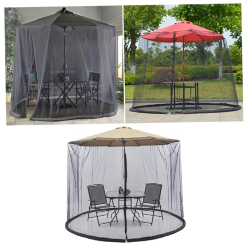 WATIIFUFU Patio Sonnenschirm mit Netz Moskitonetz Garten Sonnenschirmabdeckung Uv-schutz Faltbar Atmungsaktiv für Terrasse Balkon Outdoor Schwarz WATIIFUFU Patio Sonnenschirm mit Netz Moskitonetz Garten Sonnenschirmabdeckung Uv-schutz Faltbar Atmungsaktiv für Terrasse Balkon Outdoor Schwarz von WATIIFUFU