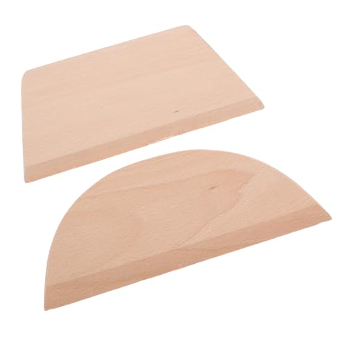 WATIIFUFU Praktischer Teigschaber aus Holz 2 Stück Halbkreis-Stil Brotschaber für die Küche zu Hause von WATIIFUFU