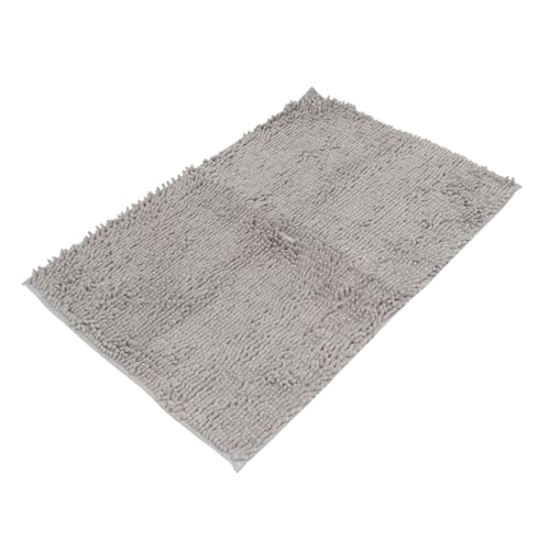 WATIIFUFU Schlichtes Dickes Chenille Badezimmermatte Rutschfester Saugfähiger Teppich für Küche Bad Flur Waschbarer Praktischer Fußmatte Hellgrau von WATIIFUFU