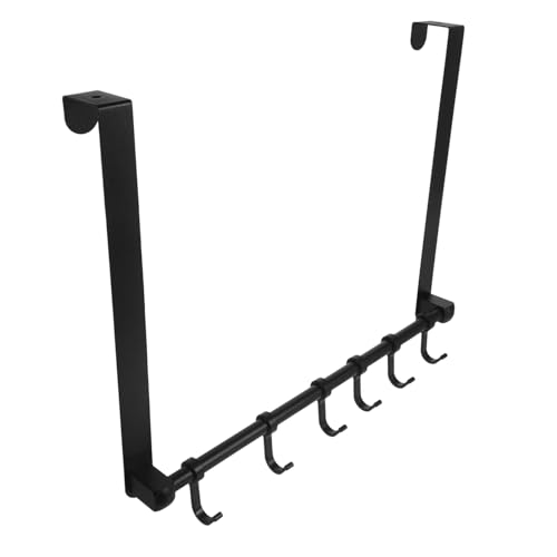 WATIIFUFU Türhaken Aluminiumlegierung Schwarz kein Bohren über Tür Hängehaken für Mäntel Hüte Taschen Platzsparend Installieren Stabil und Vielseitig für Bad Küche Schlafzimmer von WATIIFUFU