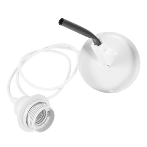 WATIIFUFU Vintage Pendelleuchte Lampenfassung Halterung Weiß Kabel Halboffen Retro Deckenleuchte für Bar Hotel Wohnzimmer WATIIFUFU Vintage Pendelleuchte Lampenfassung Halterung Weiß Kabel Halboffen Retro Deckenleuchte für Bar Hotel Wohnzimmer von WATIIFUFU