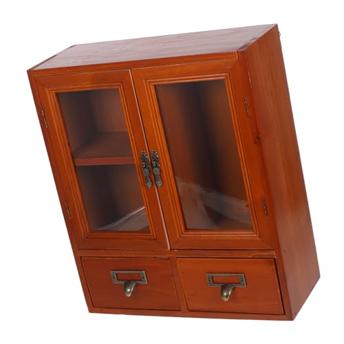 WATIIFUFU Vintage Wandregal mit Doppeltüren aus Massivem Holz Rustikaler Aufbewahrungsschrank für Kosmetik und Büromaterial für Schlafzimmer und Wohnzimmer WATIIFUFU Vintage Wandregal mit Doppeltüren aus Massivem Holz Rustikaler Aufbewahrungsschrank für Kosmetik und Büromaterial für Schlafzimmer und Wohnzimmer von WATIIFUFU