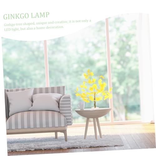 WATIIFUFU Warm LED Ginkgo Baum Lampe Deko Licht ohne Batterien Warmweißes Licht Vielseitige Tisch Schlafzimmerbeleuchtung Energiesparende LED Baumform für Gemütliche Wohnraumdekoration von WATIIFUFU