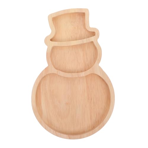 WATIIFUFU Weihnachts-schneemann-snackteller Holzteller für Hotelrestaurants und Wiederverwendbares Snack-serviertablett von WATIIFUFU