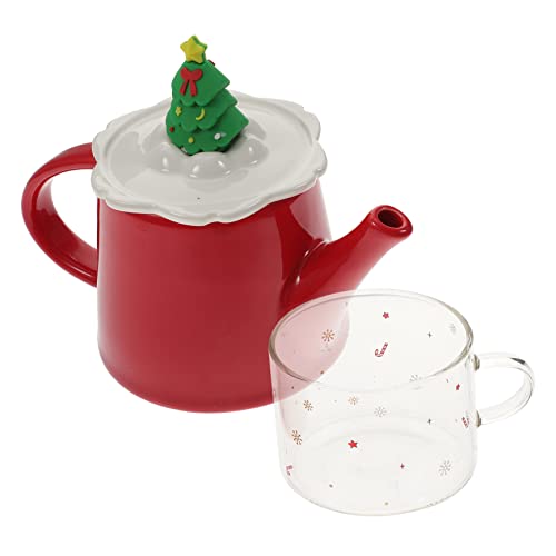 WATIIFUFU Weihnachtsbaum-Topf-Set 2-teiliges Teekannen-/tassen-Set Aus Keramik Einzigartiger Seitengriff Für Teepartys von WATIIFUFU