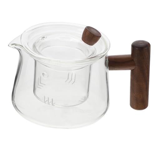 WATIIFUFU Glaskanne Für Teehaus Restaurant Und Hotel Kleine Haushaltsteekanne Aus Glas Mit Seitengriff Teezubehör Für Blüten Und Früchtetee von WATIIFUFU