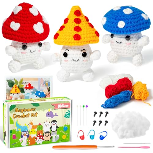 WATINC Beginner Häkelset für Anfänger Komplett Häkelpaket Set Starter Häkelpacket mit Anleitung und Video Strickzubehör Häkel Set für Anfänger DIY Handwerk Geschenk für Erwachsene Kinder von WATINC