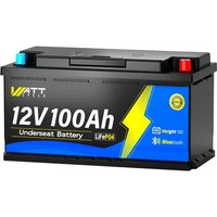 Bluetooth LiFePO4 12V 100Ah Akku mit 100A bms & Kälteschutz – Bis zu 15000 Ladezyklen – Für Camper-Sitze, Caravan, Boot & Solaranlage – Höhe 190mm von WATTCYCLE