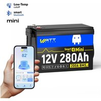 12V 280Ah LiFePO4 Akku mit integriertem 200A bms Lithiumbatterie mit Bluetooth Kompakt eve a+ Zellen Tieftemperaturschutz und 15.000+ Zyklen Ideal von WATTCYCLE