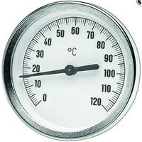 Bimetall-Zeigerthermometer axial 0-120 GradC or d= 63mm, Tauchhülse 100mm - Watts von WATTS