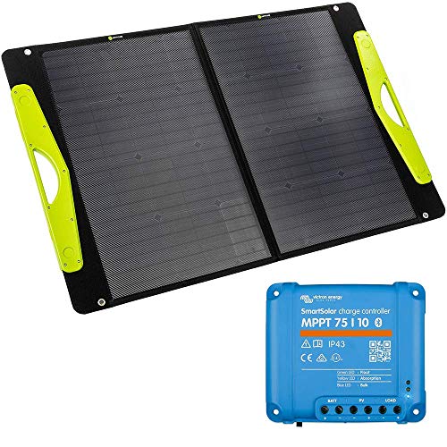 WATTSTUNDE SolarBuddy 100W Solarkoffer - Hardcover Solartasche WS100SB - faltbares Solarmodul direkt mit USB Anschluss am Modul (100W mit 75/10) von WATTSTUNDE
