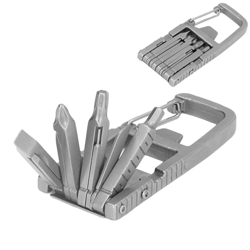 Multitool Werkzeug, 12 In 1 Fahrrad Multitool, Edelstahl Mini Multitool Mit 6 Schraubendreher Bits FüR Outdoor, Camping, Reparatur, Geschenke FüR MäNner, Tragbares Taschenwerkzeug,Geschenke FüR MäNner von WAVATA