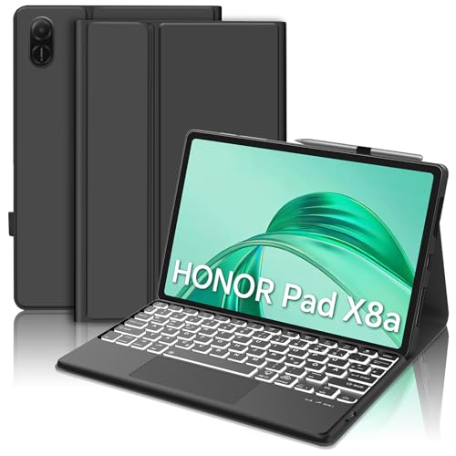 WAVATA Tastatur für Honor Pad X8a 2024 11" mit Touchpad, Hülle mit Tastatur für Honor Pad X8a Bluetooth Beleuchtete Magnetische Abnehmbare QWERTZ Layout, Schwarz WAVATA Tastatur für Honor Pad X8a 2024 11" mit Touchpad, Hülle mit Tastatur für Honor Pad X8a Bluetooth Beleuchtete Magnetische Abnehmbare QWERTZ Layout, Schwarz von WAVATA