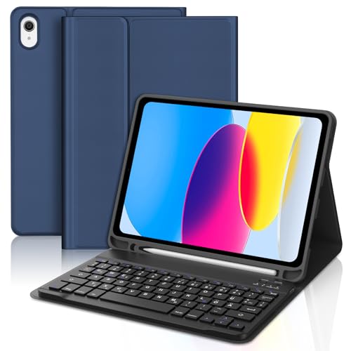 WAVATA Hülle Tastatur für iPad A16 11 Zoll 2025, Tastatur iPad 10. Generation 2022 10.9", Magnetische Bluetooth Abnehmbare QWERTZ Layout, Dunkelblau WAVATA Hülle Tastatur für iPad A16 11 Zoll 2025, Tastatur iPad 10. Generation 2022 10.9", Magnetische Bluetooth Abnehmbare QWERTZ Layout, Dunkelblau von WAVATA
