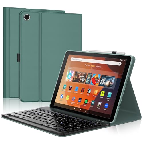 WAVATA Tastatur für Fire HD 10 2023 13th /HD 10 Plus 10.1'' 2021, Hülle mit Tastatur für Fire HD 10/HD 10 Plus 10.1'' 2021 11 Generation Magnetisch Abnehmbarer Deutsch QWERTZ Layout, Dunkelgrün WAVATA Tastatur für Fire HD 10 2023 13th /HD 10 Plus 10.1'' 2021, Hülle mit Tastatur für Fire HD 10/HD 10 Plus 10.1'' 2021 11 Generation Magnetisch Abnehmbarer Deutsch QWERTZ Layout, Dunkelgrün von WAVATA
