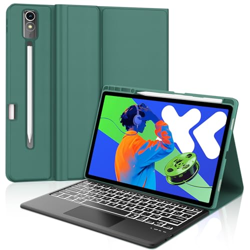 WAVATA Tastatur für Lenovo Idea Tab Pro 12.7" 2025 mit Touchpad, Hülle mit Tastatur für Lenovo Idea Tab Pro 2025 Magnetische Beleuchtete Bluetooth Abnehmbare QWERTZ Layout, Dunkelgrün WAVATA Tastatur für Lenovo Idea Tab Pro 12.7" 2025 mit Touchpad, Hülle mit Tastatur für Lenovo Idea Tab Pro 2025 Magnetische Beleuchtete Bluetooth Abnehmbare QWERTZ Layout, Dunkelgrün von WAVATA