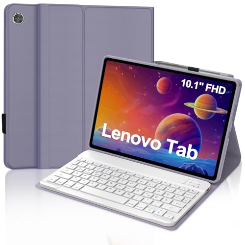 WAVATA Tastatur für Lenovo Tab Tablet 10.1" 2025, TB-311FU, Hülle mit Tastatur für Lenovo Tab 2025 Keyboard Case Magnetische Bluetooth Abnehmbare QWERTZ Layout, Lila von WAVATA
