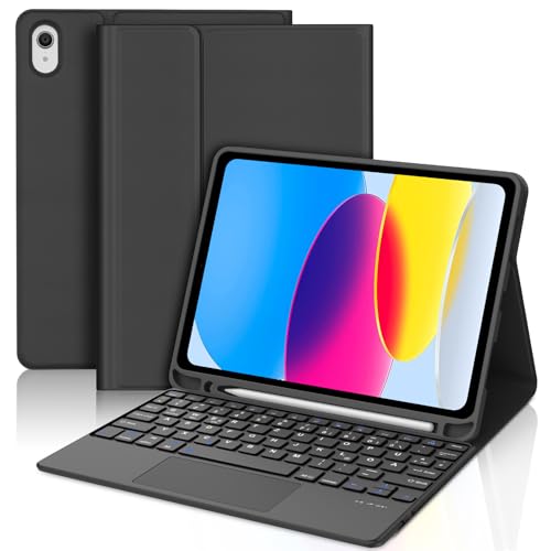 WAVATA Tastatur für iPad 10 Generation 2022 10.9"/11 Generation 2025 A16 11 Zoll mit Touchpad, Hülle mit Tastatur für iPad 10 2022 Magnetische Bluetooth Abnehmbare QWERTZ, Schwarz WAVATA Tastatur für iPad 10 Generation 2022 10.9"/11 Generation 2025 A16 11 Zoll mit Touchpad, Hülle mit Tastatur für iPad 10 2022 Magnetische Bluetooth Abnehmbare QWERTZ, Schwarz von WAVATA