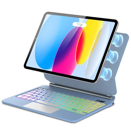 WAVATA Magic Keyboard für iPad 10. Generation 10.9" 2022 & iPad A16 11 Zoll 2025, Schwebendes Magnetisches Design, 7 Farben Hintergrundbeleuchtung Tastatur mit Touchpad, Blau WAVATA Magic Keyboard für iPad 10. Generation 10.9" 2022 & iPad A16 11 Zoll 2025, Schwebendes Magnetisches Design, 7 Farben Hintergrundbeleuchtung Tastatur mit Touchpad, Blau von WAVATA